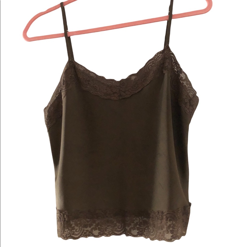 Silky Chestnut Lace Camisole